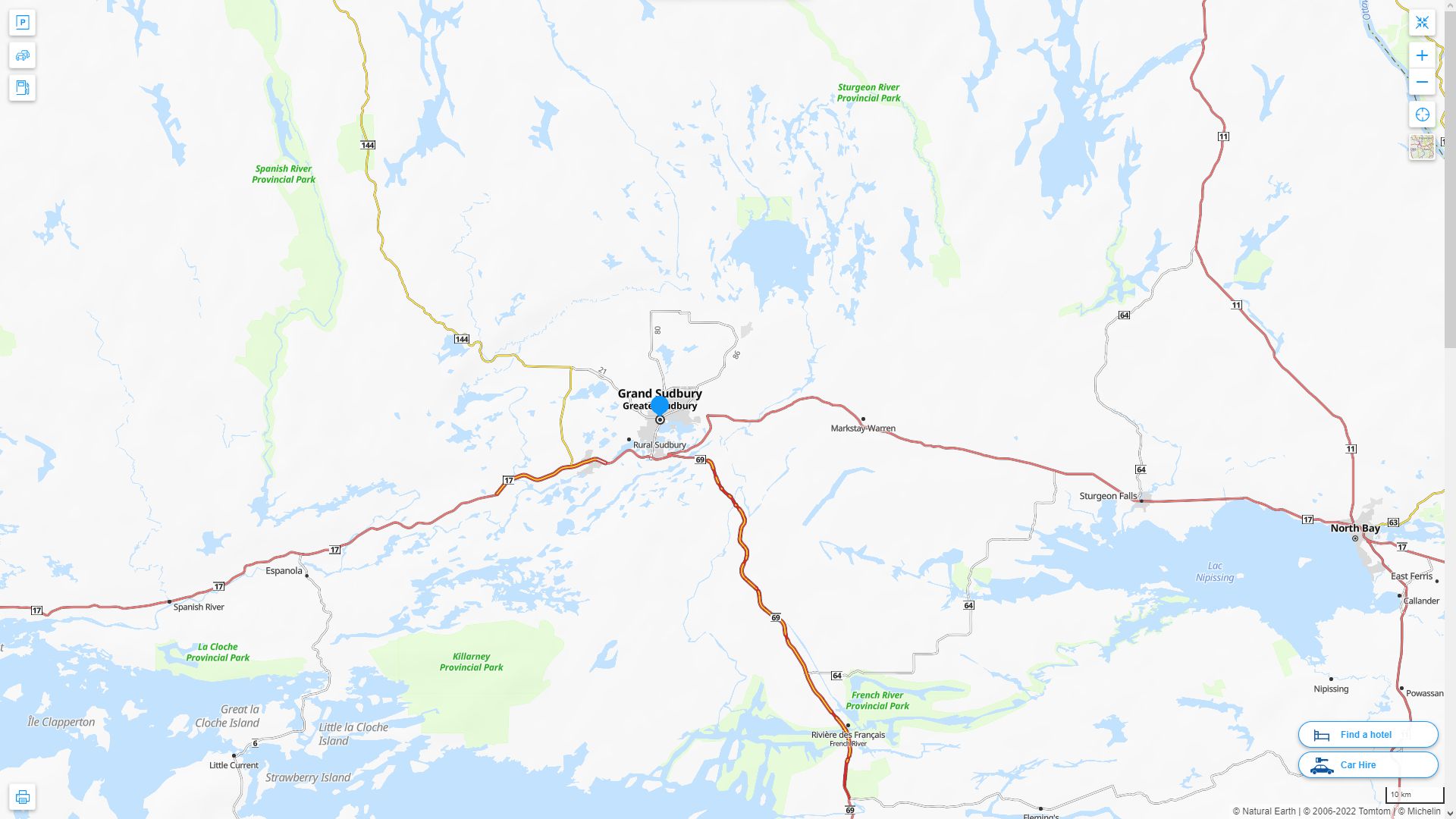 Sudbury Highway and Road Map